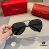 Cartier Men's 1:1 High-End Aviator Sunglasses, Elegant and Luxurious with Minimalist Signature Logo on Temples