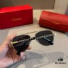 Cartier Men's 1:1 High-End Aviator Sunglasses, Elegant and Luxurious with Minimalist Signature Logo on Temples
