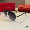 Cartier Men's Official Website 1:1 High-End Aviator Sunglasses