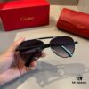 Cartier Men's Official Website 1:1 High-End Aviator Sunglasses
