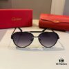 Cartier Men's High-End Oversized Aviator Sunglasses, 1:1 Replica of Official Website Version, Elegant and Luxurious Design with Minimalist Iconic Logo on Temples