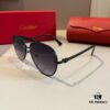 Cartier Men's High-End Oversized Aviator Sunglasses, 1:1 Replica of Official Website Version, Elegant and Luxurious Design with Minimalist Iconic Logo on Temples