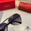 Cartier Men's High-End Oversized Aviator Sunglasses, 1:1 Replica of Official Website Version, Elegant and Luxurious Design with Minimalist Iconic Logo on Temples
