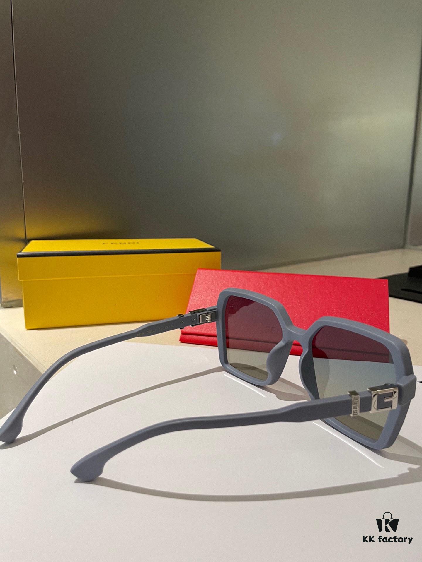 Fendi Women's Polarized Sunglasses 🕶️ Fashionable Face-Framing Designer Style Trendy Sunglasses Live-Stream Recommended Model (6109)