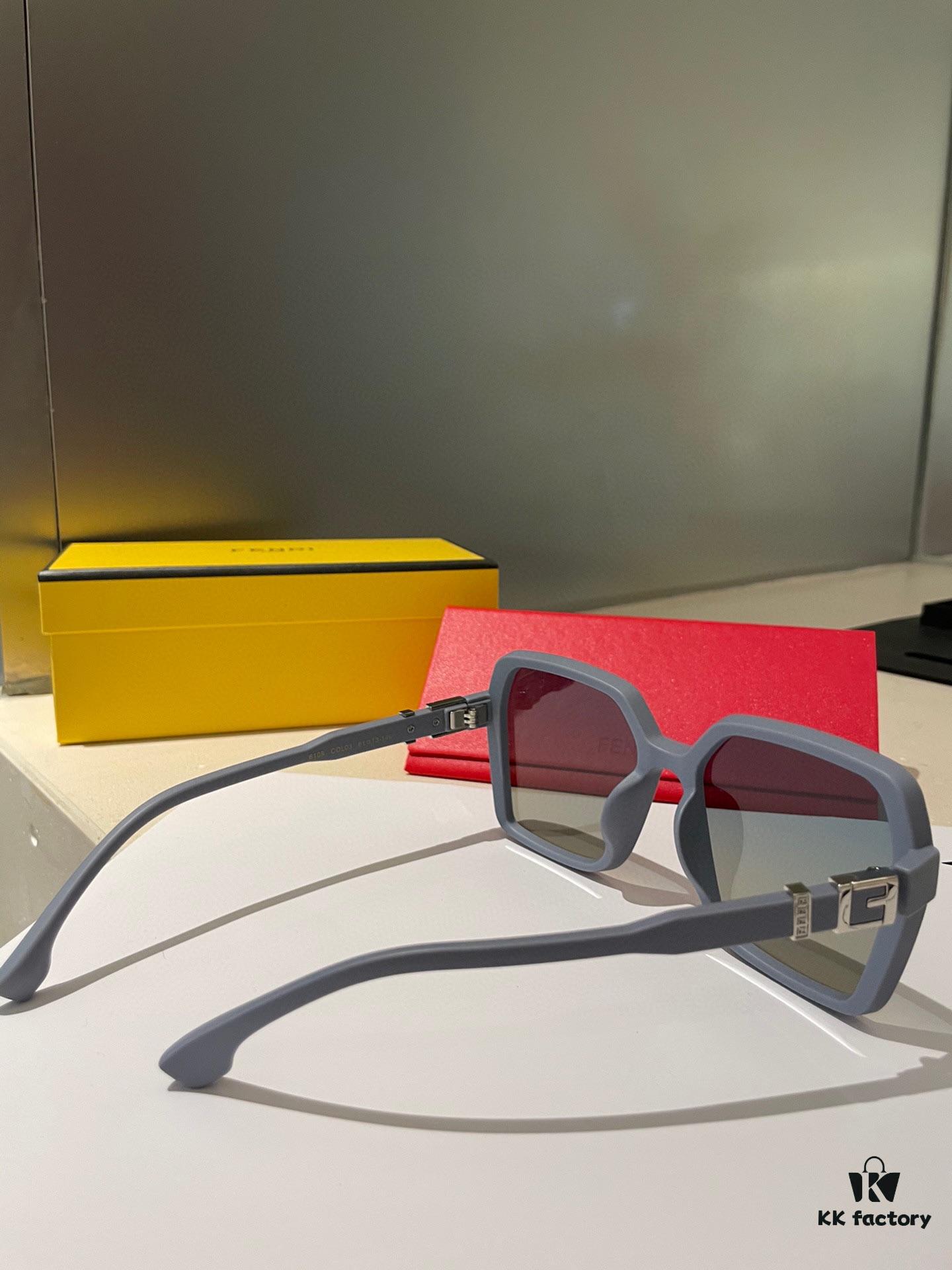 Fendi Women's Polarized Sunglasses 🕶️ Fashionable Face-Framing Designer Style Trendy Sun Glasses Live Broadcast Recommended Model (6109)