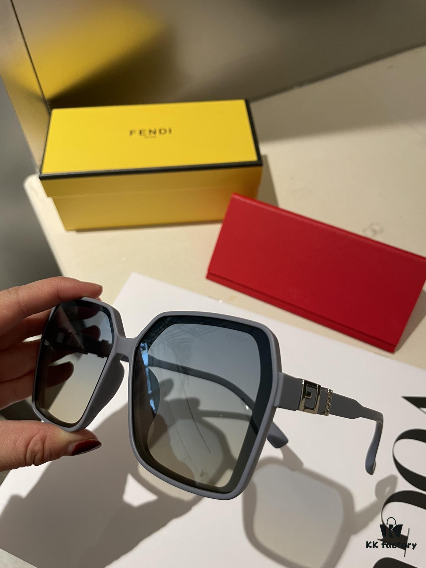 Fendi Women's Polarized Sunglasses 🕶️ Fashionable Face-Framing Designer Style, Trendy Look, Live Stream Recommended Model (6109) Eyewear