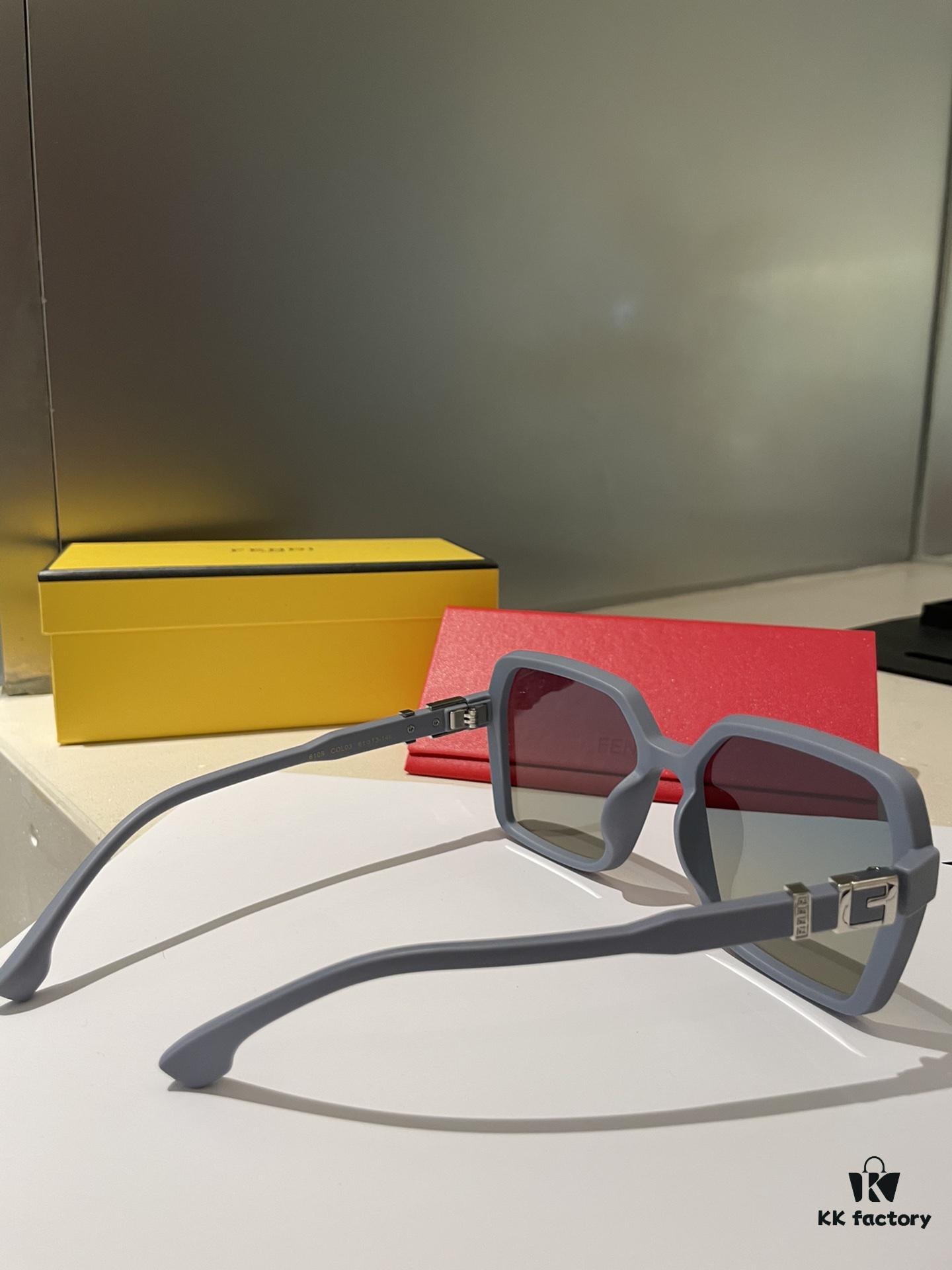 Fendi Women's Polarized Sunglasses 🕶️ Fashionable Face-Framing Designer Style, Trendy Look, Live Stream Recommended Model (6109) Eyewear