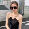 Dior Women's Oversized Sunglasses with HD Polarized Lenses, Slimming and Face-Framing, Fashionable and Trendy, Influencer Live-Streaming Hit (7819)