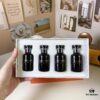 Louis Vuitton LV Black Bottle Limited Edition Travel Set of Four 30ml x 4 with Sprayers, Including Night Fire, Floating Shadow, Saabo Rose, Pure Oud