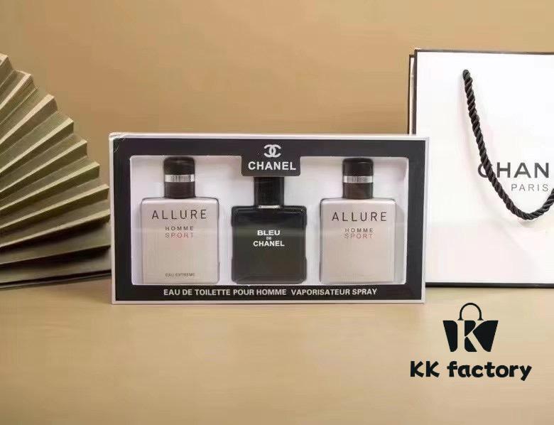 CHANEL Chanel Men's Perfume Set of 3 * 25ml, Classic Trio – A Collection of Three Distinct Fragrances: Bleu Eau de Toilette, Allure Sport, and Allure Sport Cologne