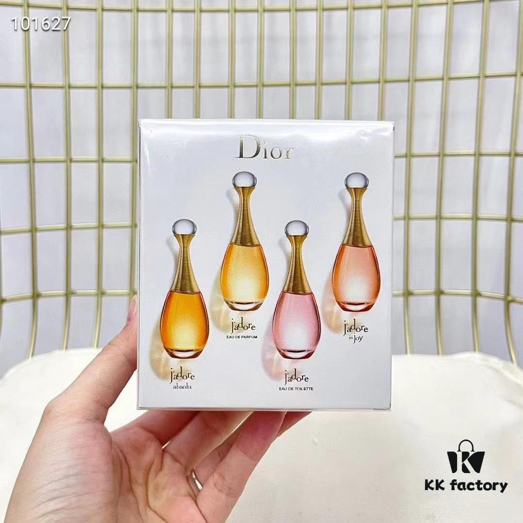 Christian Dior J'adore Perfume Mini Set 4-Piece / Square Box: Includes 5ml Eau de Parfum, 5ml Eau de Toilette, 5ml So Oxygéné, and 5ml Lumière