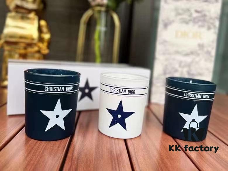 New Dior Mini Perfumed Candle Set of 3, Featuring the Iconic Star Pattern