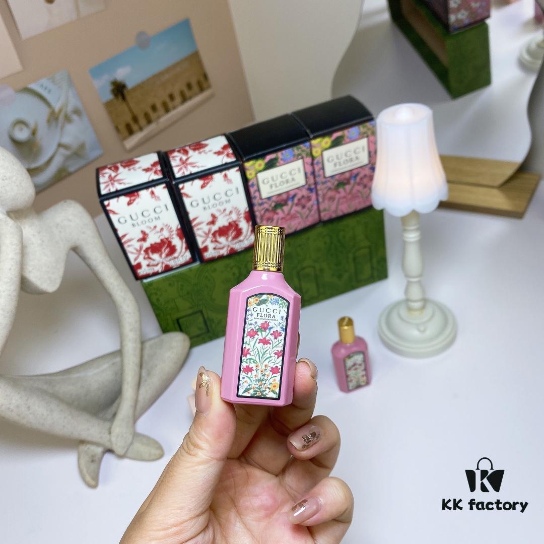 Free Shipping Q-Sized Gucci Green Box Four-Piece Set, Including: 2 Boxes of Bloom Perfume 5ml, 2 Boxes of Dreamy Gardenia 5ml