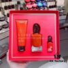 Giorgio Armani Fragranced Shower Set - Elegant Edition and Beloved Edition, each including 75ml body lotion, 50ml full-size perfume, and 7ml sample perfume