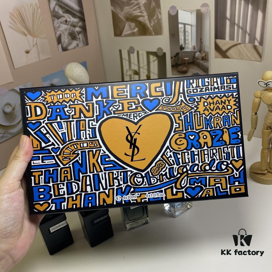 Yves Saint Laurent Y Men's Four-Piece Set 30ml*4 with Spray Heads, Including Eau de Toilette, Eau de Parfum, Parfum Edition, and Intense Edition