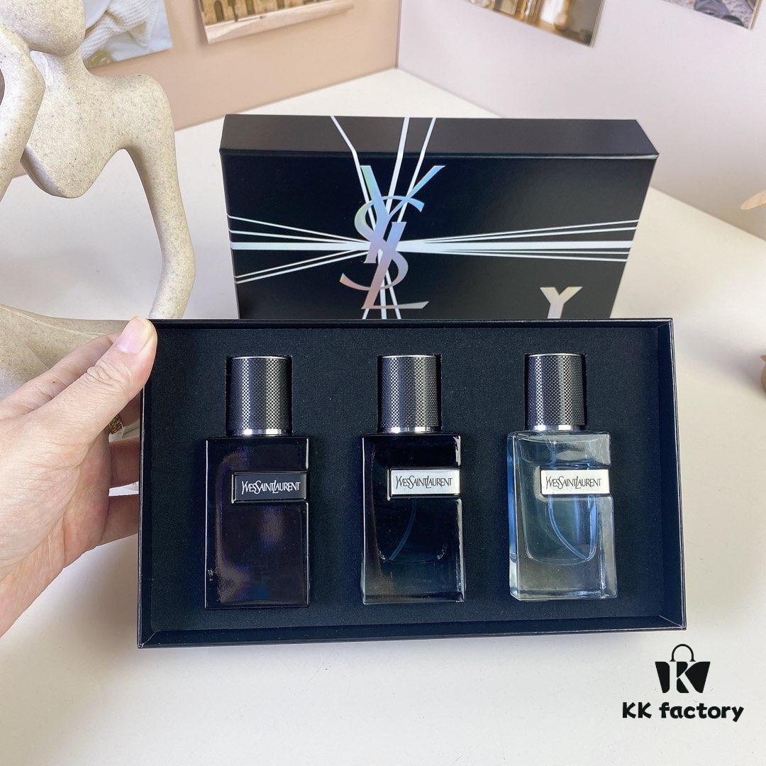 Yves Saint Laurent Black Box L'Homme Intense Mini Set 30ml x 3 with Spray Heads, Including: Black Bottle L'Homme Intense, Concentrated L'Homme Intense, and Light L'Homme Intense