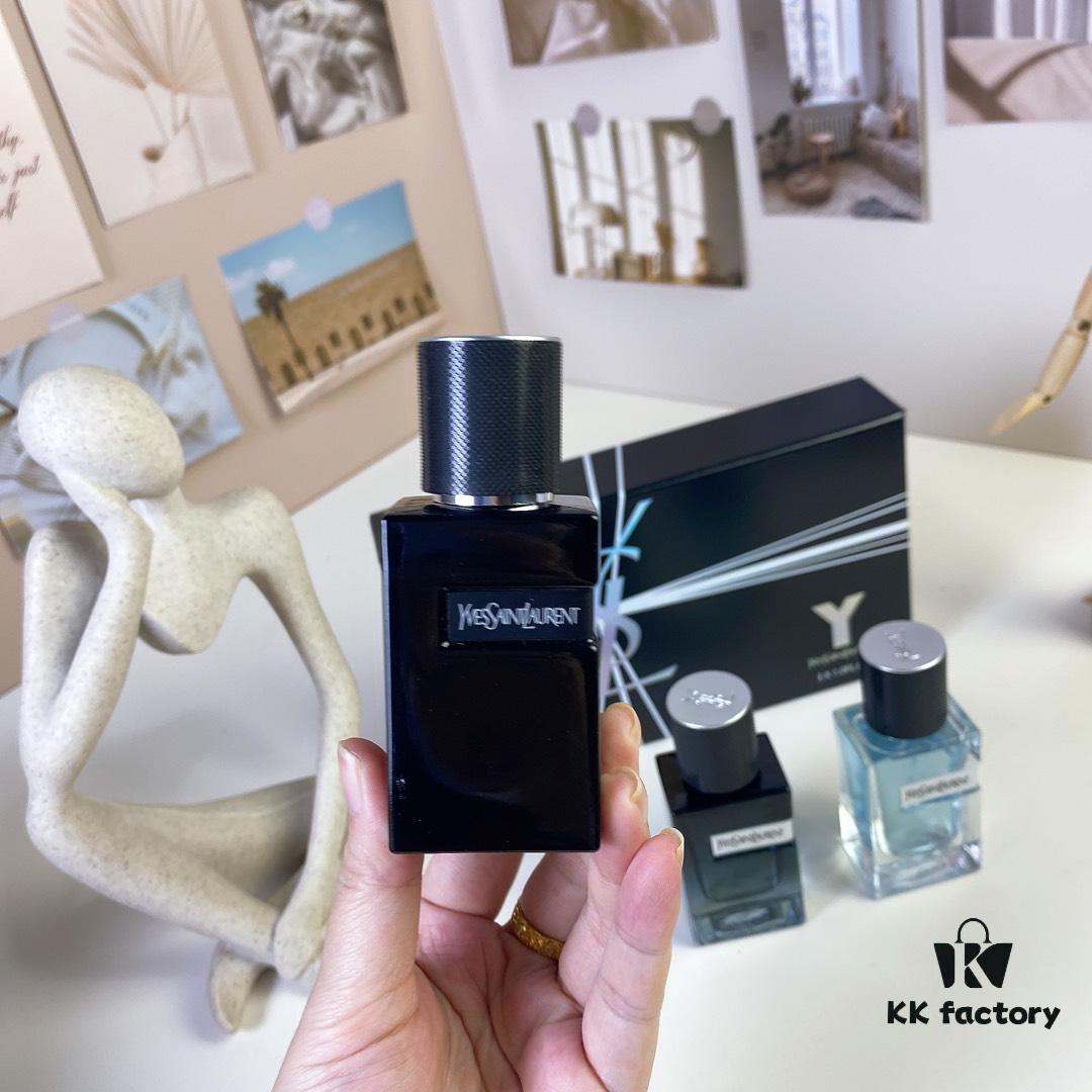 Yves Saint Laurent Black Box L'Homme Intense Mini Set 30ml x 3 with Spray Heads, Including: Black Bottle L'Homme Intense, Concentrated L'Homme Intense, and Light L'Homme Intense