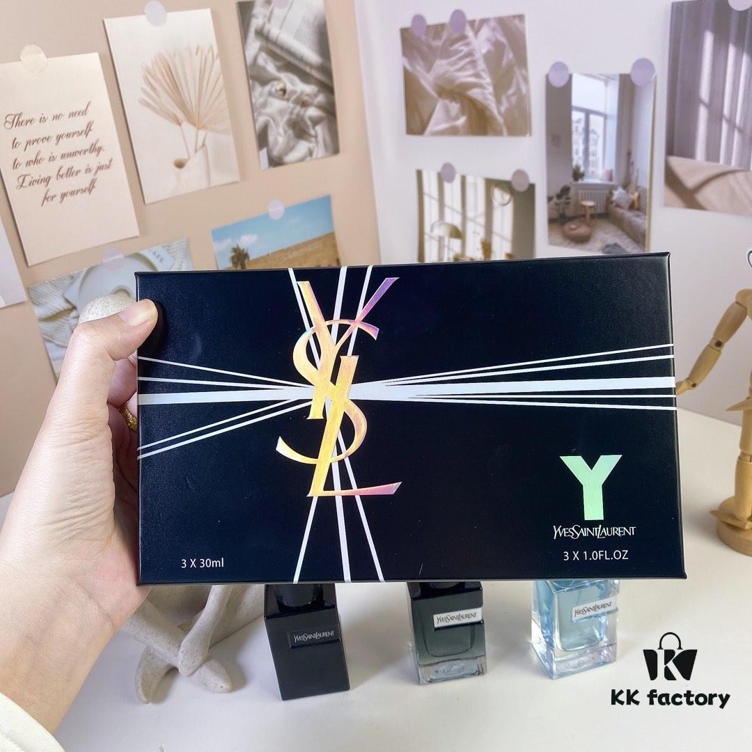 Yves Saint Laurent Black Box L'Homme Intense Mini Set 30ml x 3 with Spray Heads, Including: Black Bottle L'Homme Intense, Concentrated L'Homme Intense, and Light L'Homme Intense