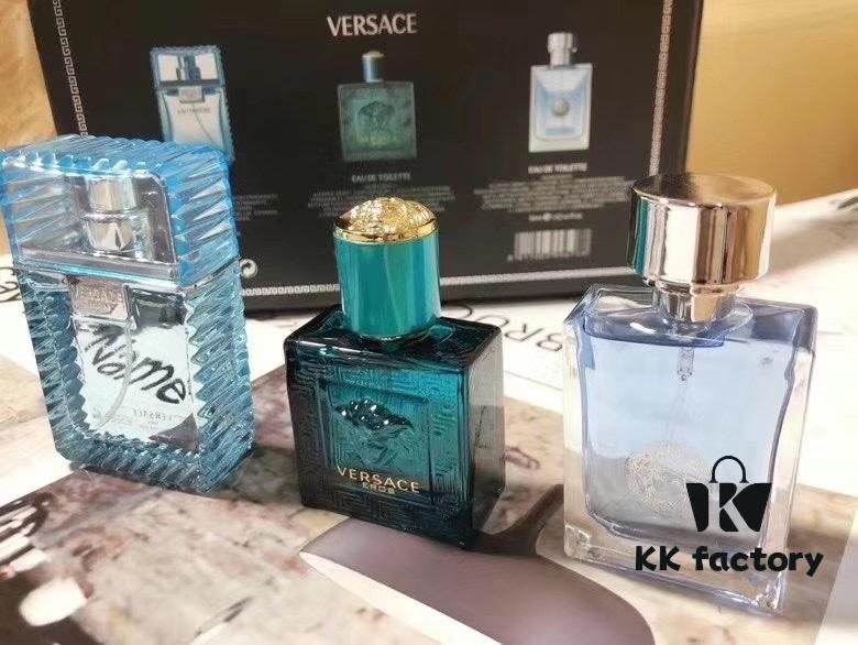 Versace New Men's Perfume 3-Piece Set *30ml with Spray, Including Cloud Light Scent 30ml, Eros Men's Perfume 30ml, and Self-Titled Men's Perfume 30ml