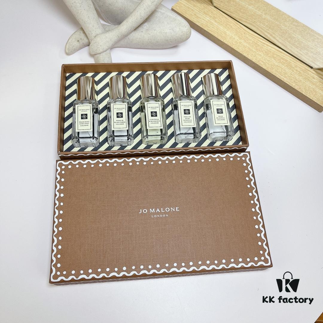 Jo Malone Limited Edition Christmas Fragrance Set of Five: Includes English Pear & Freesia 9ml, Wild Bluebell 9ml, Wood Sage & Sea Salt 9ml, Peony & Blush Suede 9ml, Lime Basil & Mandarin 9ml