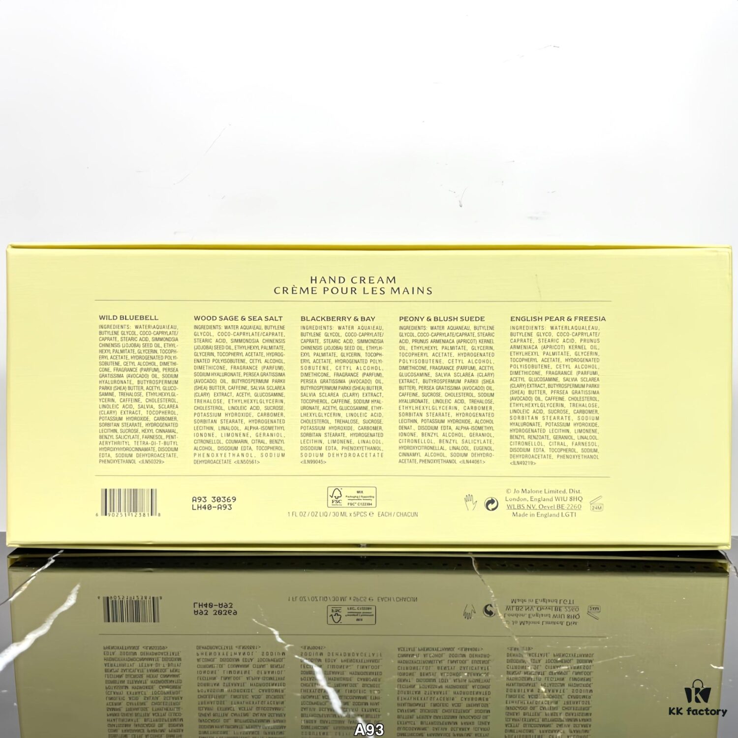 55 Jo Malone Hand Cream Set! Includes: 50ml x 5. Scents: English Pear, Bluebell, Black Viper, Peony, Sea Salt