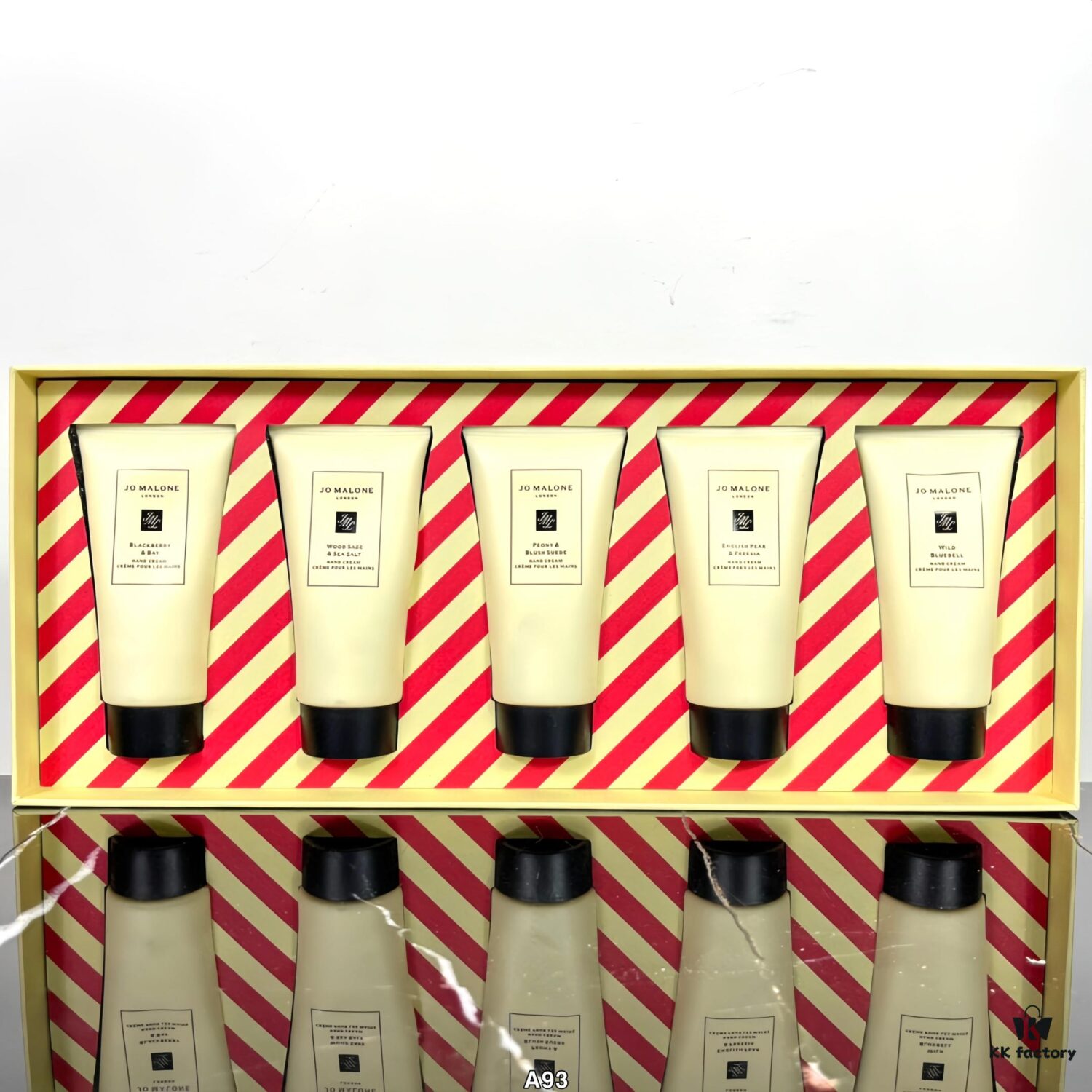 55 Jo Malone Hand Cream Set! Includes: 50ml x 5. Scents: English Pear, Bluebell, Black Viper, Peony, Sea Salt