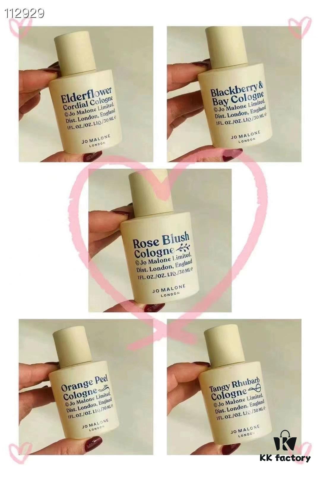 Jo Malone Jam Collection Perfume Set! 30ml × 5 with spray nozzles. Includes: Elderflower, Blackberry & Bay, Red Roses, Rhubarb & Custard, Citrus Peel.