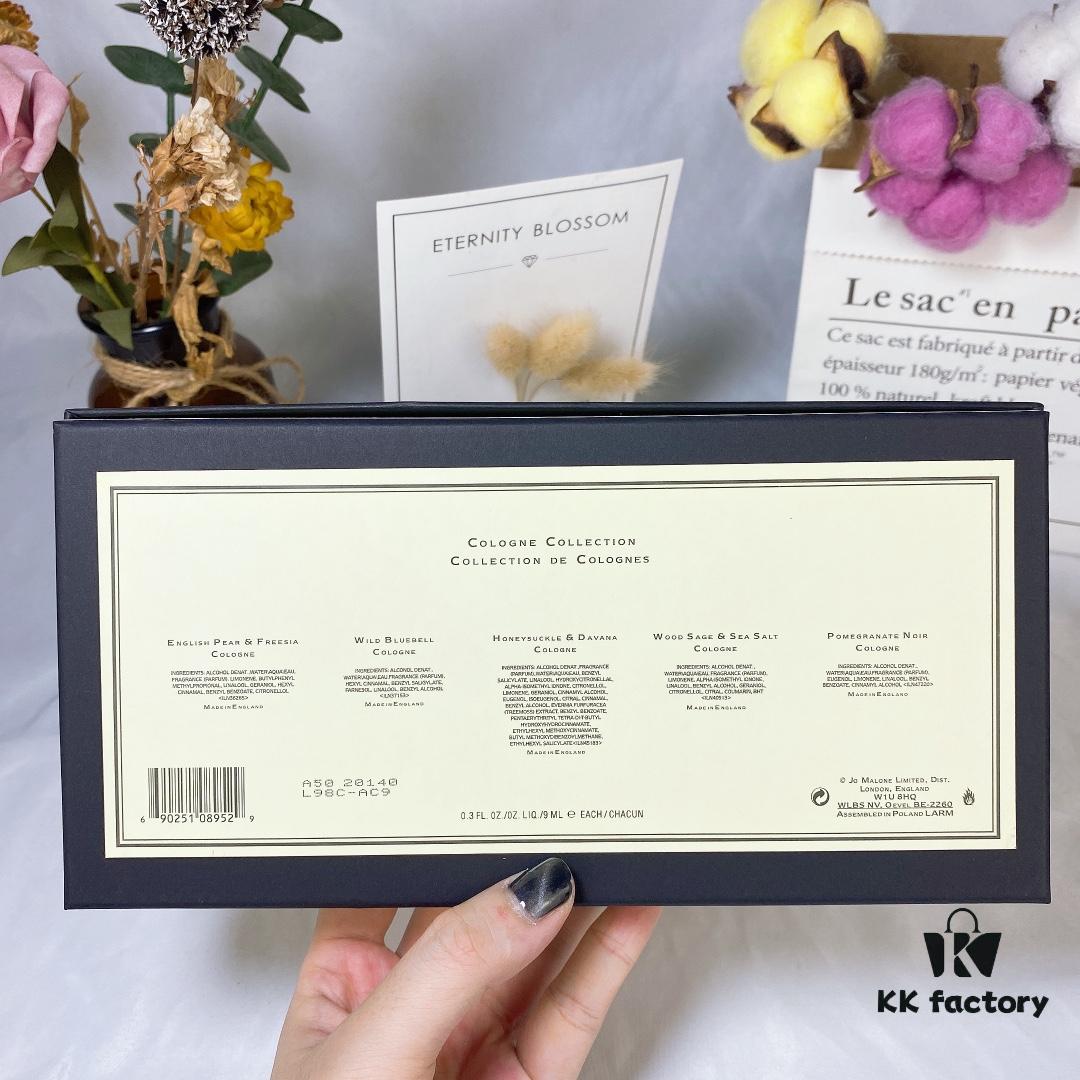 New Jo Malone Perfume Set of 5 x 9ml, White Bottle Christmas Limited Edition