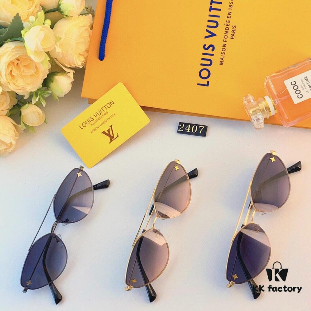 LV 2024 New Fashion Cat-Eye Sunglasses for Women, Stylish European and American Design, Cross-border Sunglasses