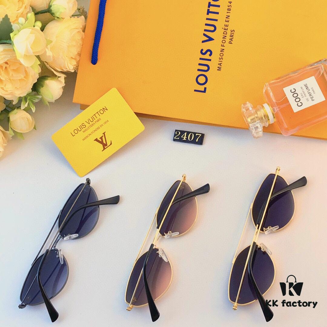 LV 2024 New Fashion Cat-Eye Sunglasses for Women, Stylish European and American Design, Cross-border Sunglasses