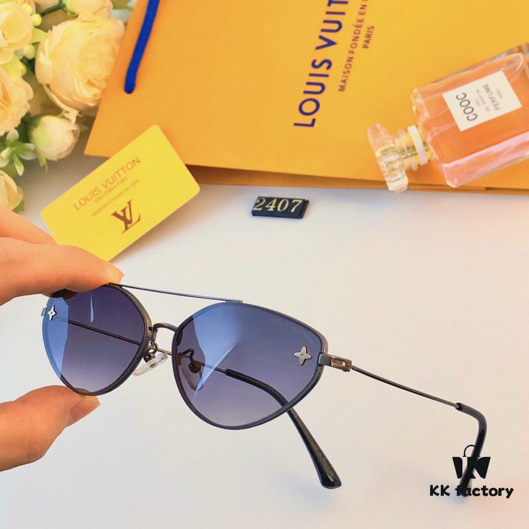 LV 2024 New Fashion Cat-Eye Sunglasses for Women, Stylish European and American Design, Cross-border Sunglasses