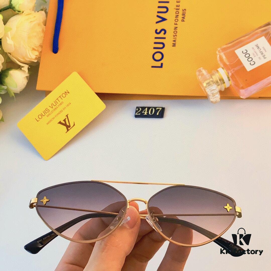 LV 2024 New Fashion Cat-Eye Sunglasses for Women, Stylish European and American Design, Cross-border Sunglasses