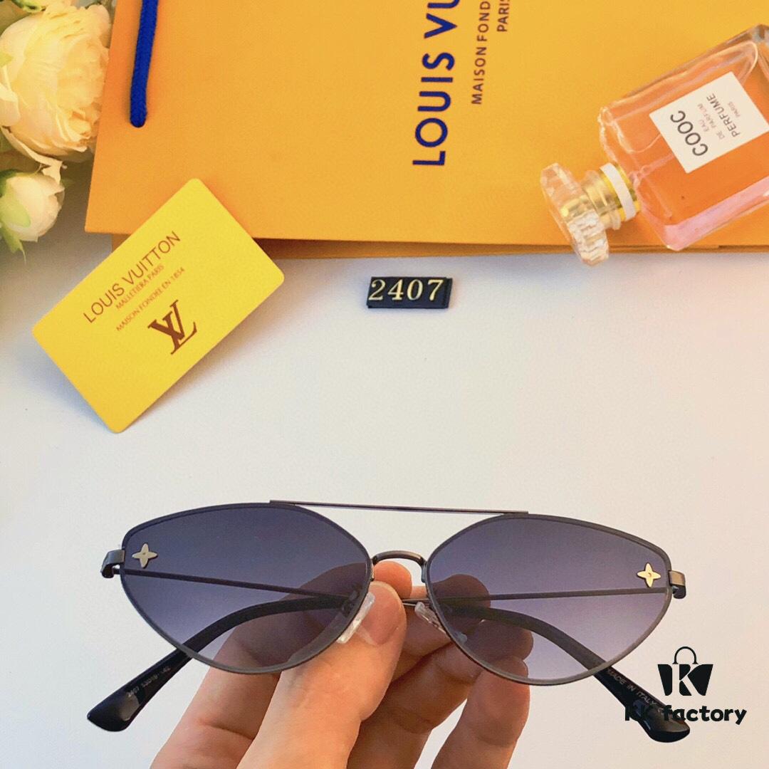 LV 2024 New Fashion Cat-Eye Sunglasses for Women, Stylish European and American Design, Cross-border Sunglasses