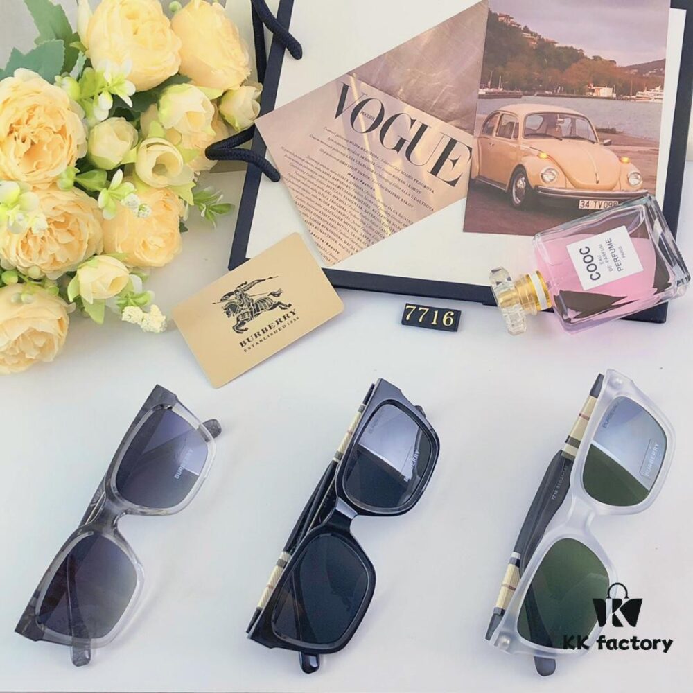 Burberry Stylish and Elegant Check Pattern Sunglasses for Women and Men, UV Protection Travel Shades