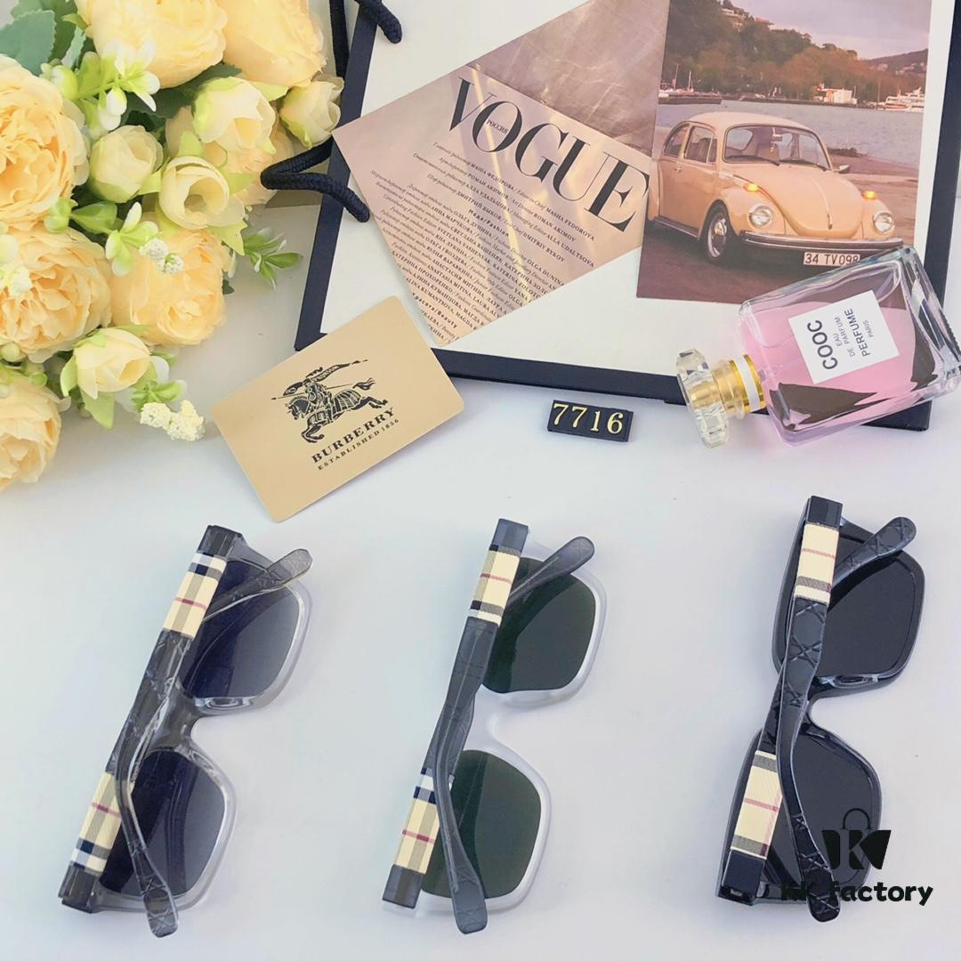 Burberry Stylish and Elegant Check Pattern Sunglasses for Women and Men, UV Protection Travel Shades