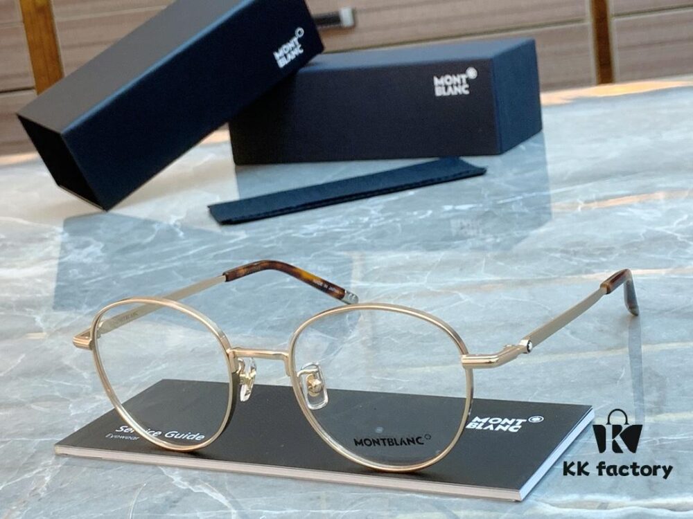 Ultra-light 100% Titanium TITANIUM New Model [MONT BLANC*] MONTBLANC MB0172OJ Round Frame Hexagonal White Star 🌟 Five-star Recommended Unisex Eyeglass Frame, Stylish Full-rim Optical Myopia Frame, High-end Quality! Size: 49□21-145 Eyeglasses Sunglasses