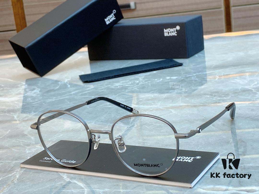 Ultra-light 100% Titanium TITANIUM New Model [MONT BLANC*] MONTBLANC MB0172OJ Round Frame Hexagonal White Star 🌟 Five-star Recommended Unisex Eyeglass Frame, Stylish Full-rim Optical Myopia Frame, High-end Quality! Size: 49□21-145 Eyeglasses Sunglasses