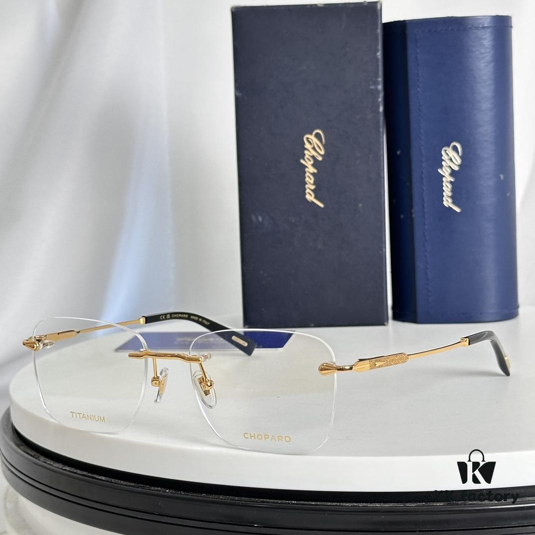 Chopard Titanium High-Quality Optical Frame with IP Plating, Model: VCHG58, Size: 57□17-145