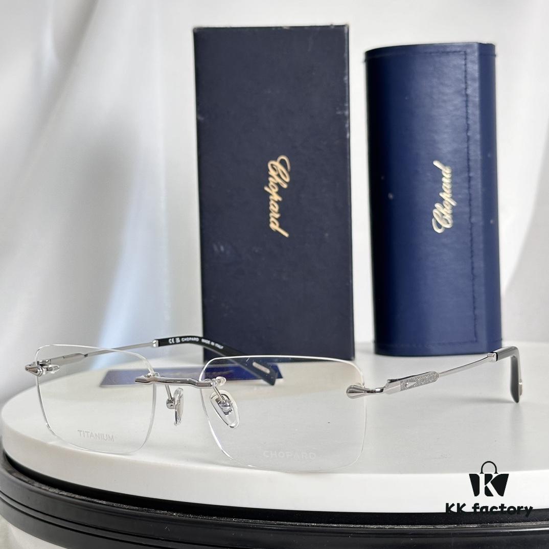 Chopard Pure Titanium Optical Glasses, High-Quality Original Design with IP Plating, Model: VCHG57, 58-17-145