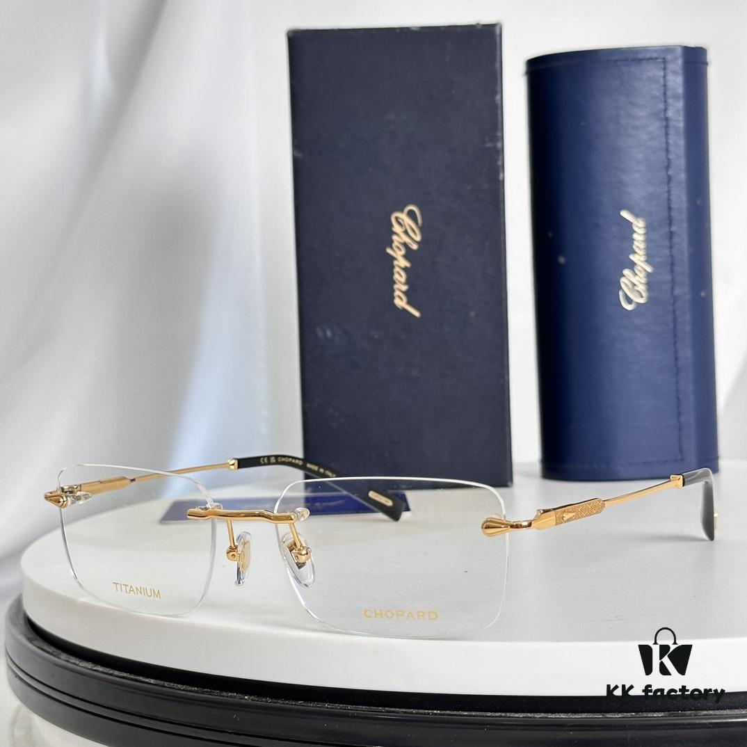 Chopard Pure Titanium Optical Glasses, High-Quality Original Design with IP Plating, Model: VCHG57, 58-17-145