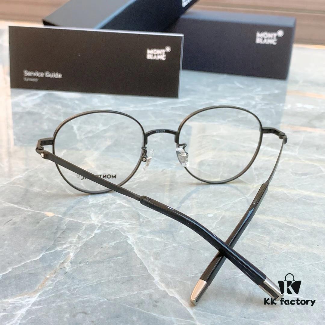 Ultra-light Pure Titanium TITANIUM New Model [MONT BLANC*] MONTBLANC MB0172OJ Round Frame Hexagonal White Star 🌟 Five-star Recommended, Unisex Eyeglass Frame, Stylish Full-rim Optical Myopia Frame, High-end Quality! Size: 49-21-145 Glasses Sunglasses