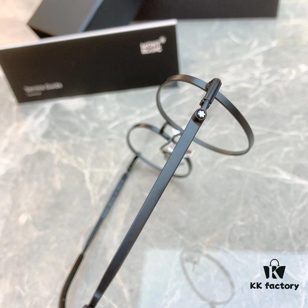 Ultra-light Pure Titanium TITANIUM New Model [MONT BLANC*] MONTBLANC MB0172OJ Round Frame Hexagonal White Star 🌟 Five-star Recommended, Unisex Eyeglass Frame, Stylish Full-rim Optical Myopia Frame, High-end Quality! Size: 49-21-145 Glasses Sunglasses