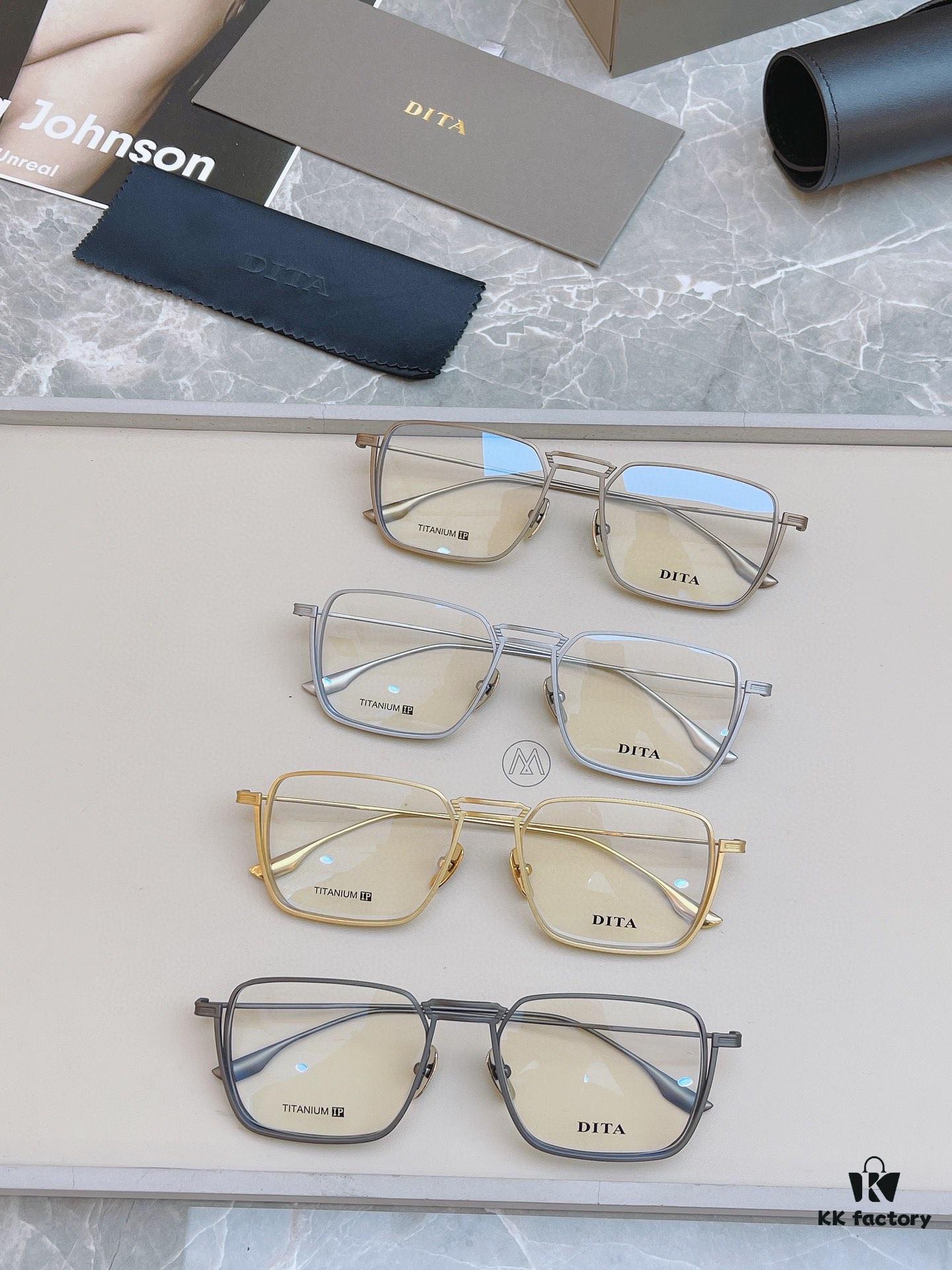 Ultra-light (% Pure Titanium) IP Plated DIT* Tita Model: DTX125 Italian Classic Brand High-quality Blue Light Blocking Lenses, Unique Frame Design with Decorative Bridge, Elegant Silhouette with Refined Lines, Full of Premium Feel... Size: 54-20-145 Eyeglasses Sunglasses