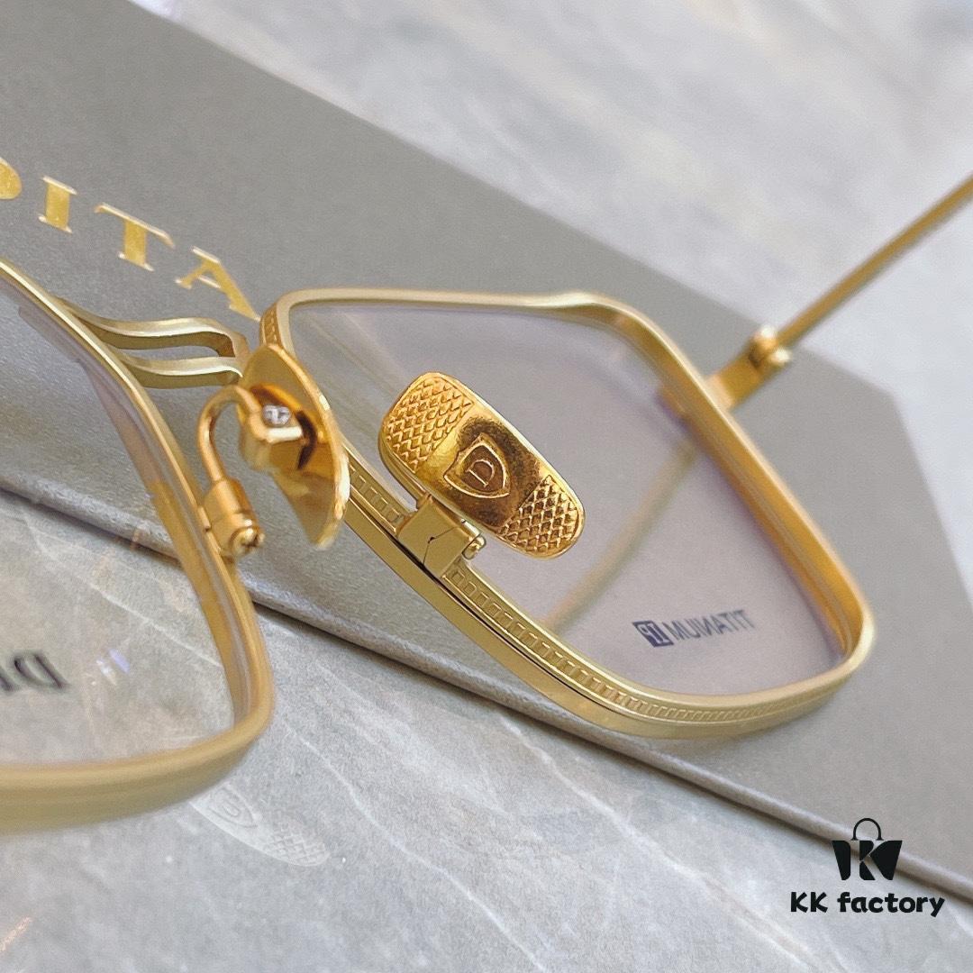 Ultra-light (% Pure Titanium) IP Plated DIT* Tita Model: DTX125 Italian Classic Brand High-quality Blue Light Blocking Lenses, Unique Frame Design with Decorative Bridge, Elegant Silhouette with Refined Lines, Full of Premium Feel... Size: 54-20-145 Eyeglasses Sunglasses