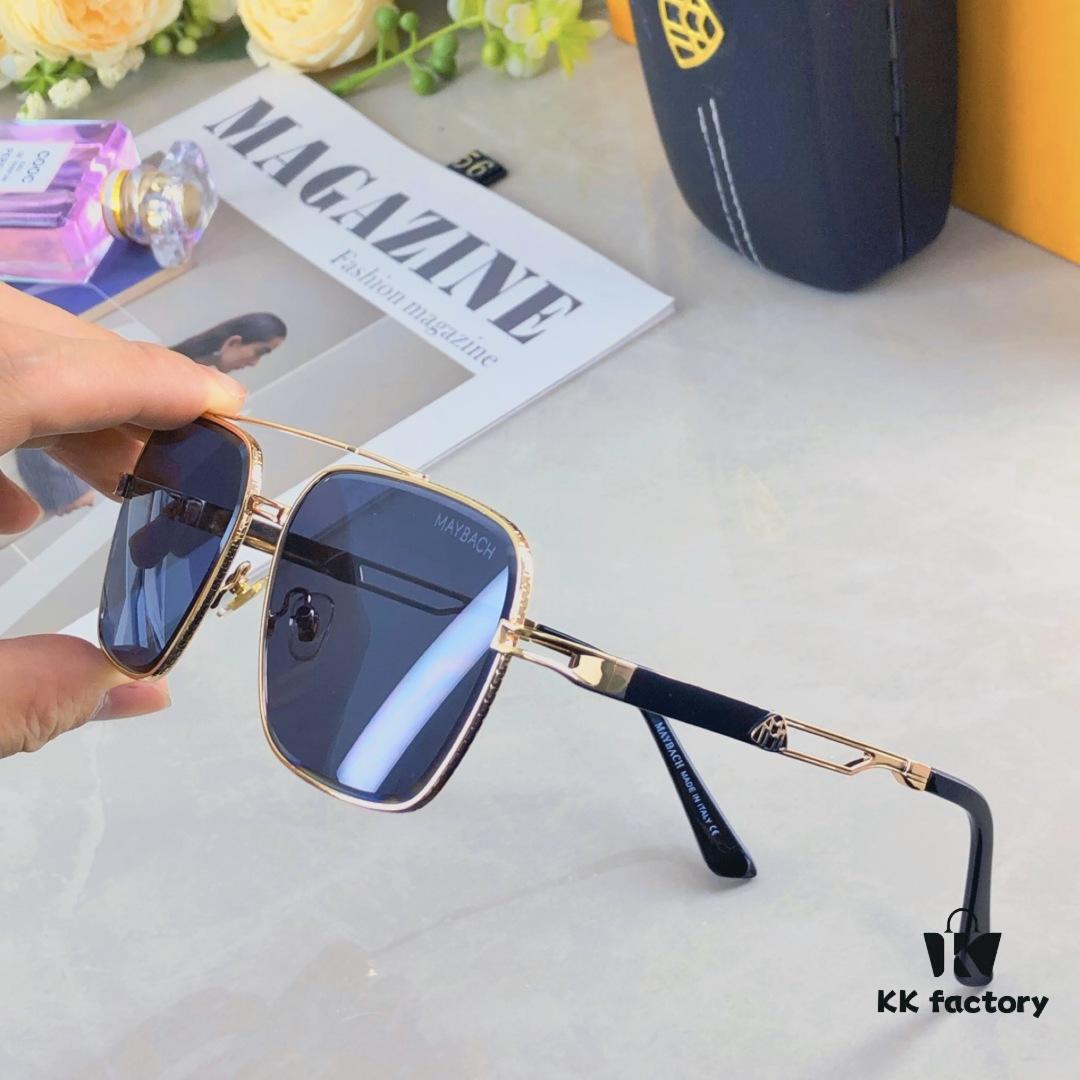 Maybach Fashion Dual-Bridge Sunglasses for Men, Square Frame Shades, Trendy Eyewear in European and American Style