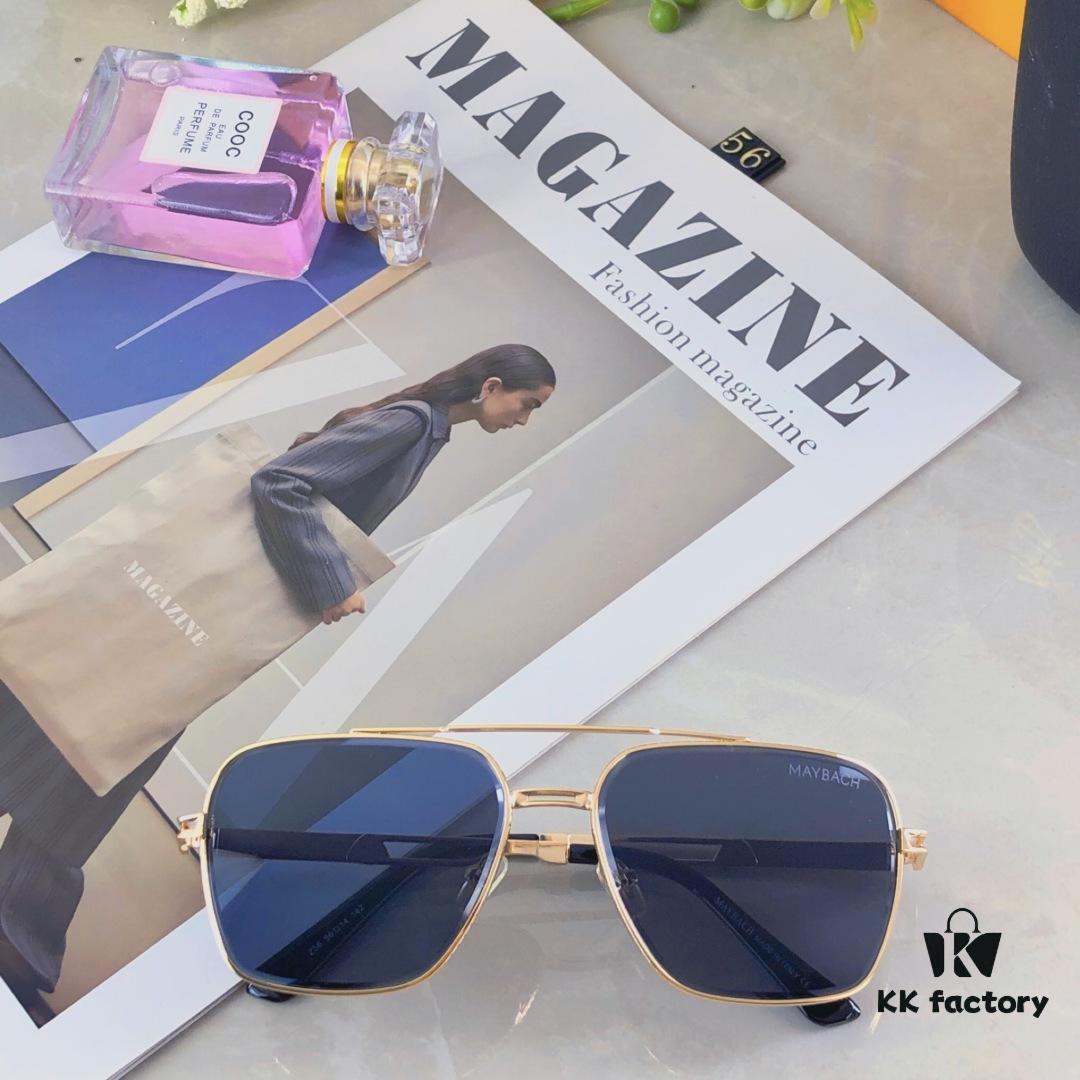 Maybach Fashion Dual-Bridge Sunglasses for Men, Square Frame Shades, Trendy Eyewear in European and American Style