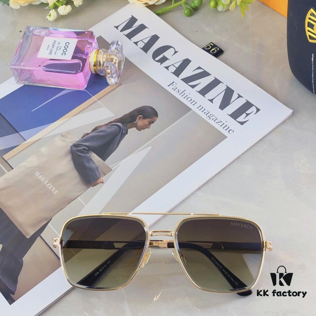 Maybach Fashion Dual-Bridge Sunglasses for Men, Square Frame Shades, Trendy Eyewear in European and American Style