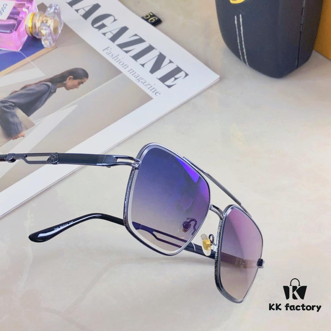 Maybach Fashion Dual-Bridge Sunglasses for Men, Square Frame Shades, Trendy Eyewear in European and American Style