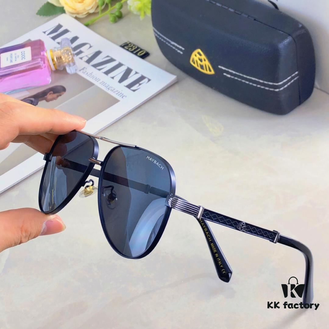 Maybac* European and American Fashion Metal Oversized Cat-Eye Sunglasses, Double-Bridge Unisex Pilot Sun Glasses, High-End Large Frame Eyewear