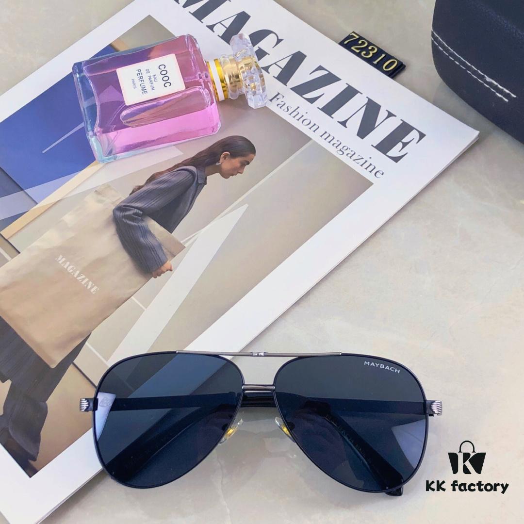 Maybac* European and American Fashion Metal Oversized Cat-Eye Sunglasses, Double-Bridge Unisex Pilot Sun Glasses, High-End Large Frame Eyewear